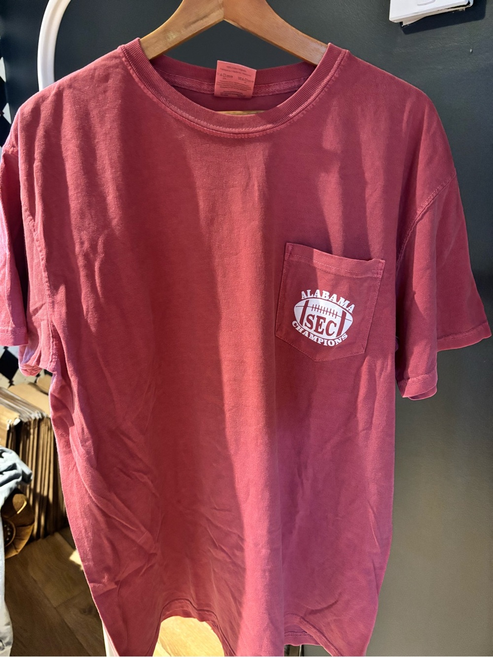 Vintage Alabama SEC Champions Pocket Tee - Vintage Red-Alabama vs Georgia